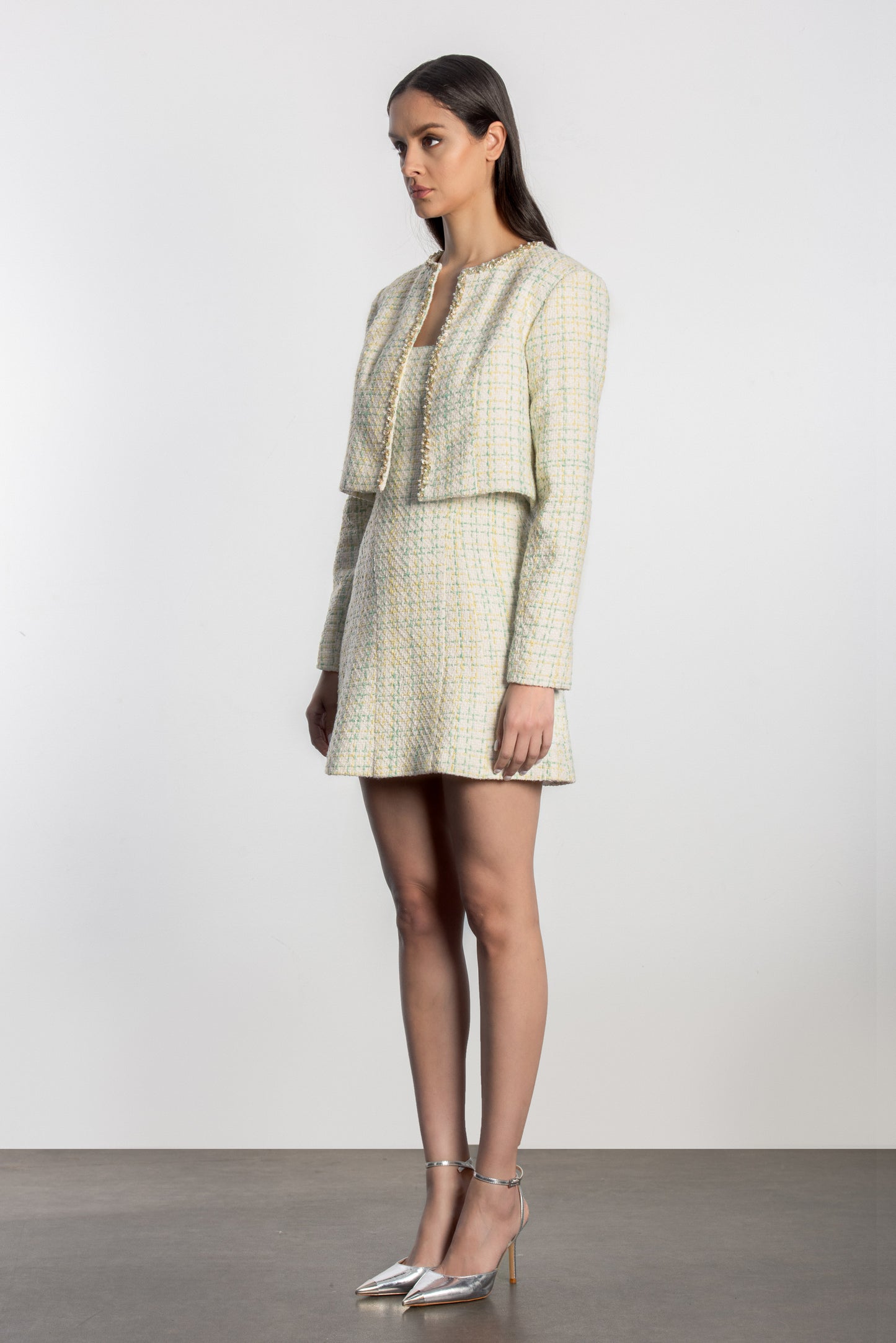 Tweed mini dress - Green