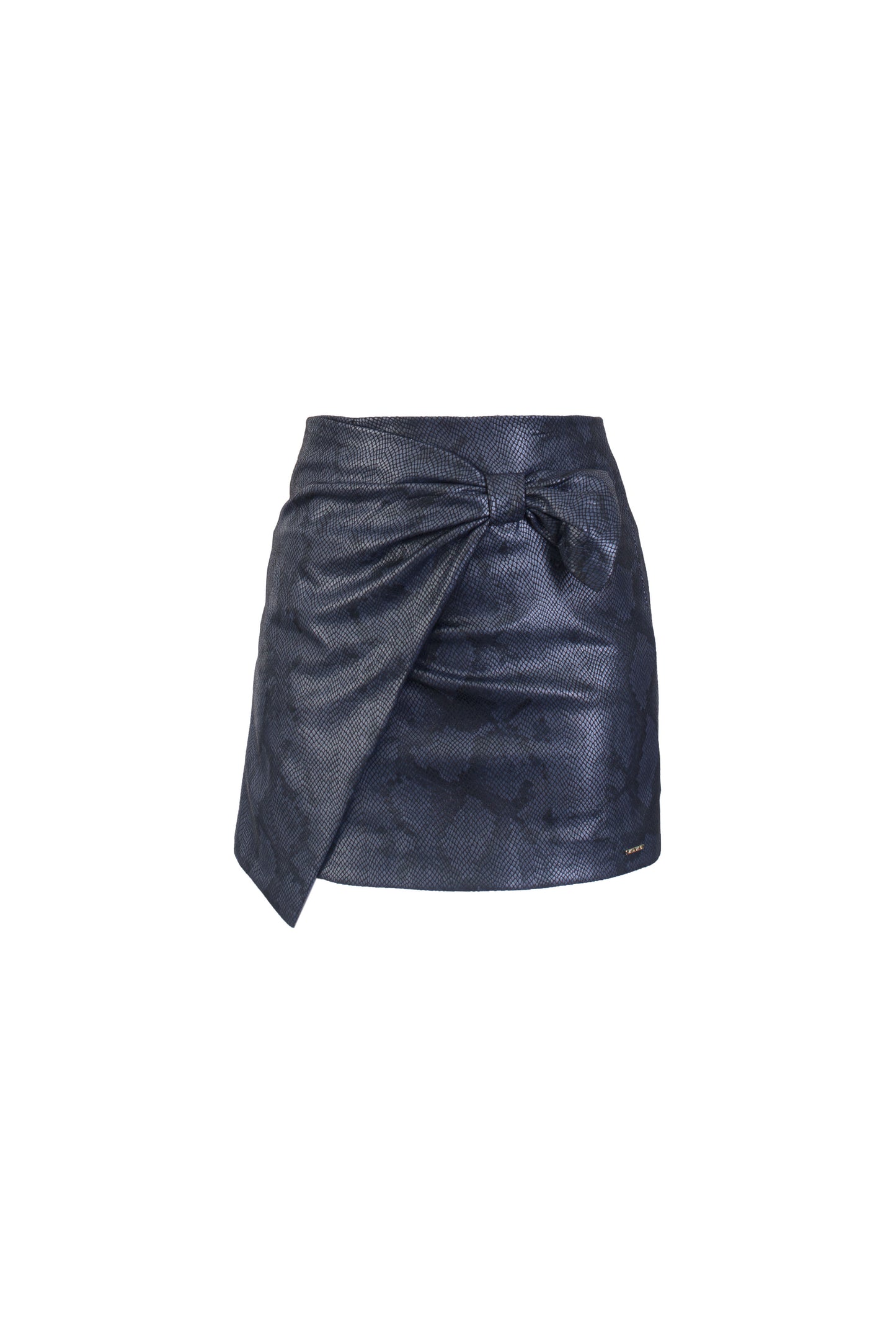 Leather mini skirt - Navy
