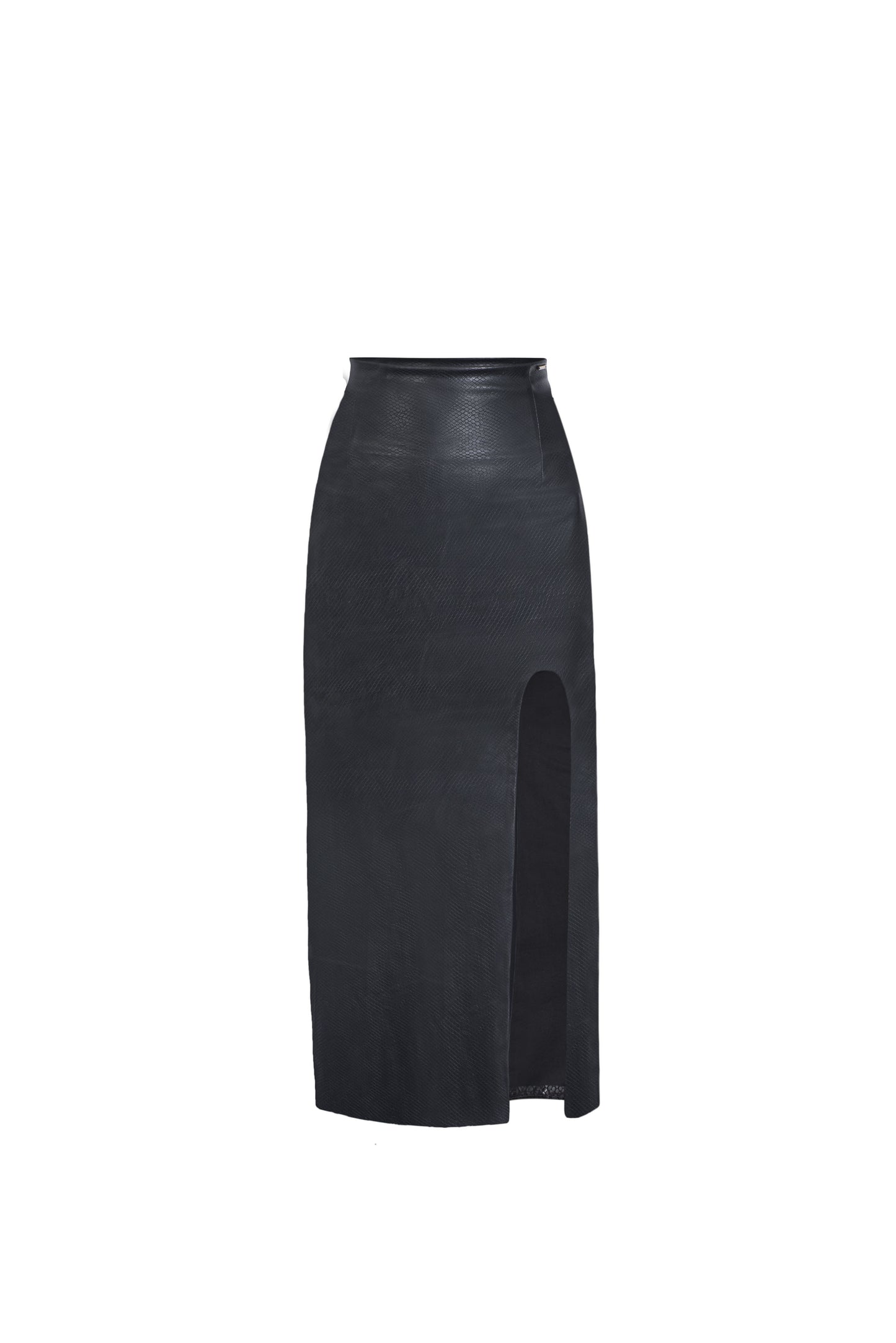 Leather midi skirt - Black