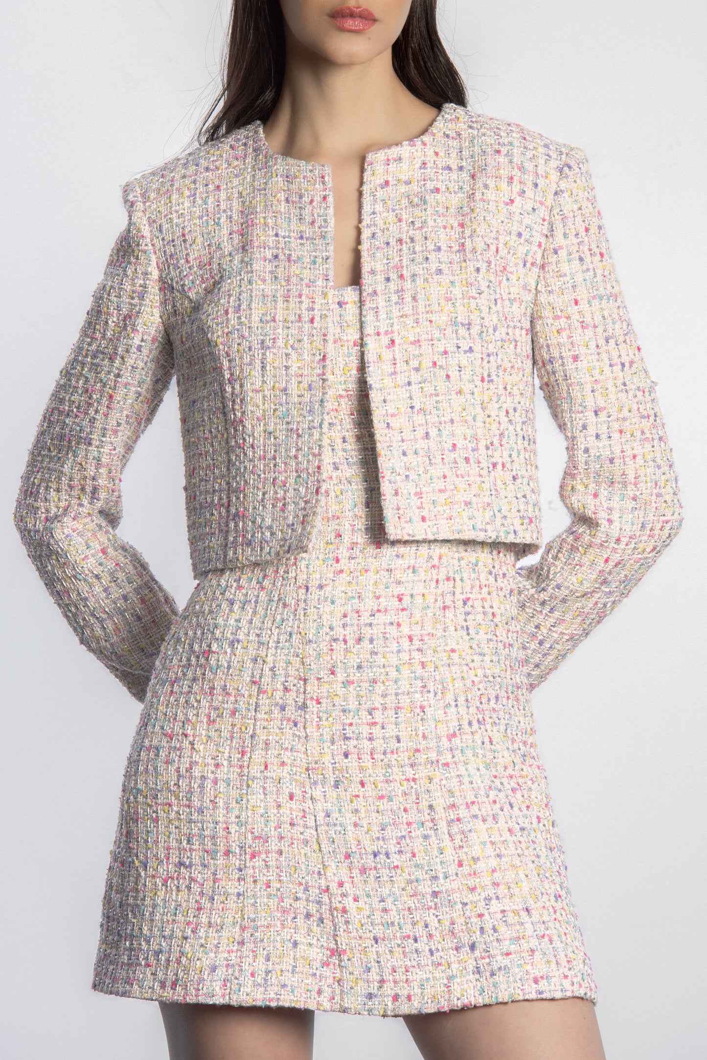 Tweed mini dress - Pink