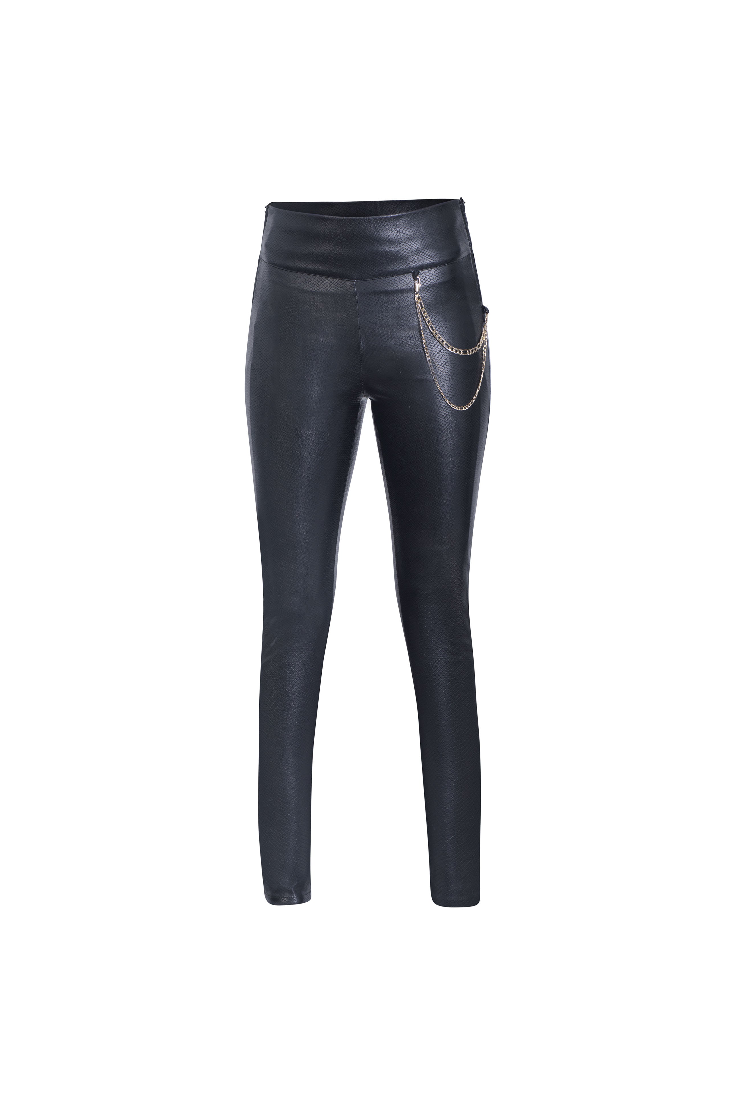 Leather Pants with Side Chain - Black – Ziavie