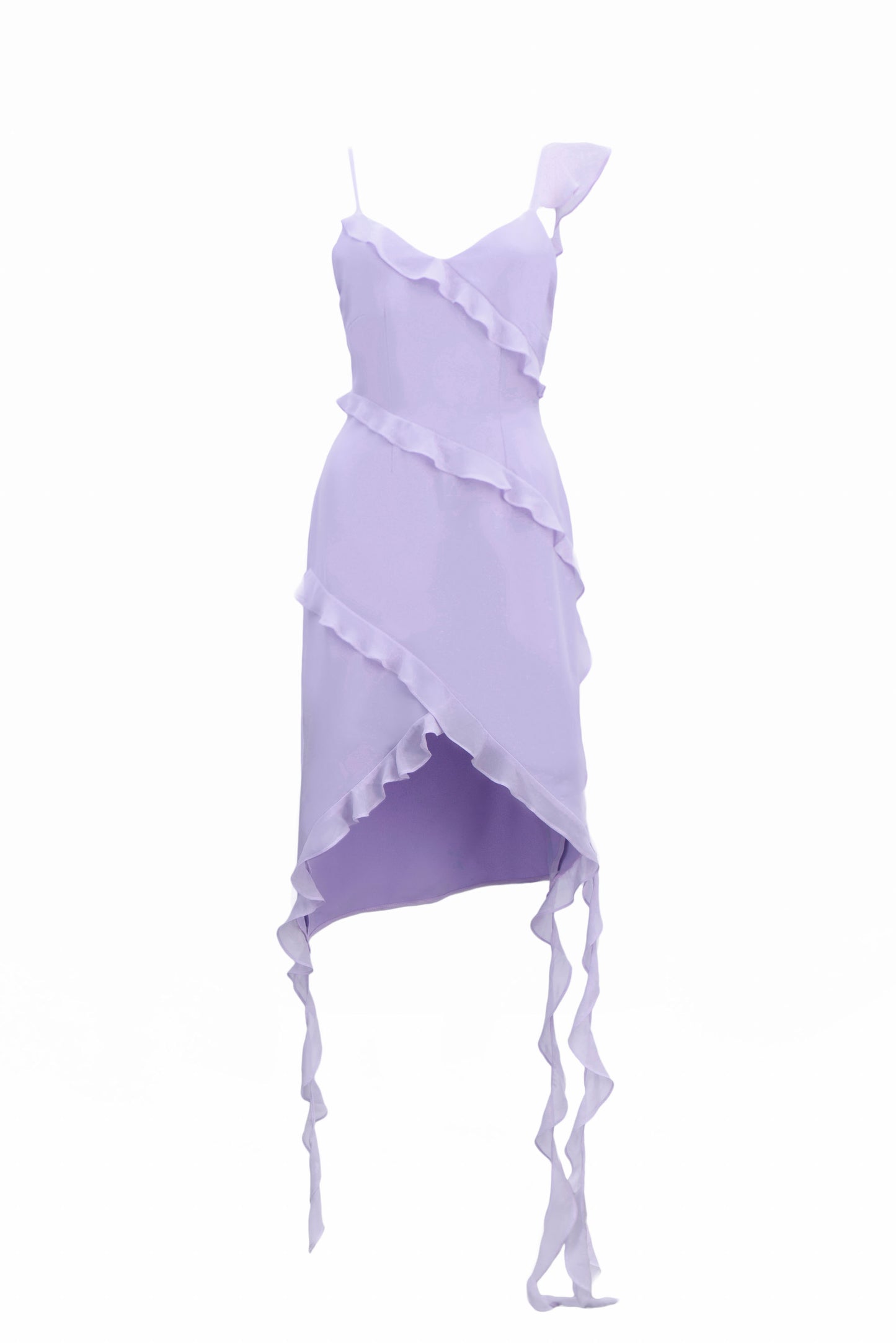 Ruffle chiffon dress - Lavender