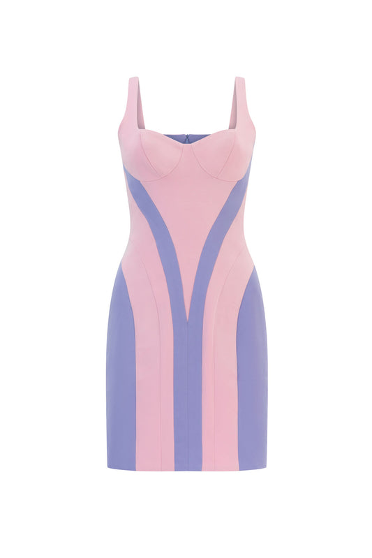 Panel mini dress - Pink