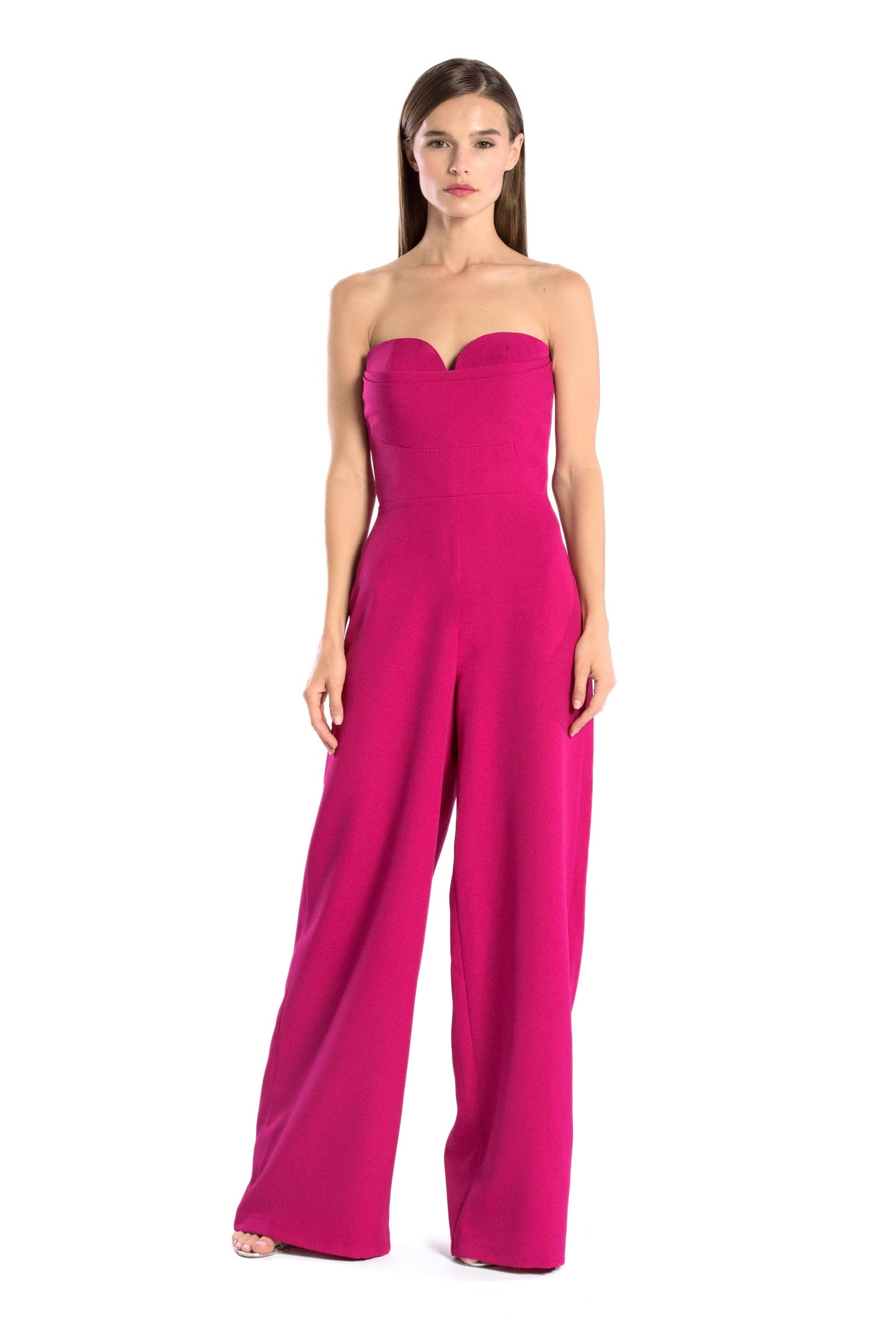 Draped crepe jumpsuit - Fuchsia