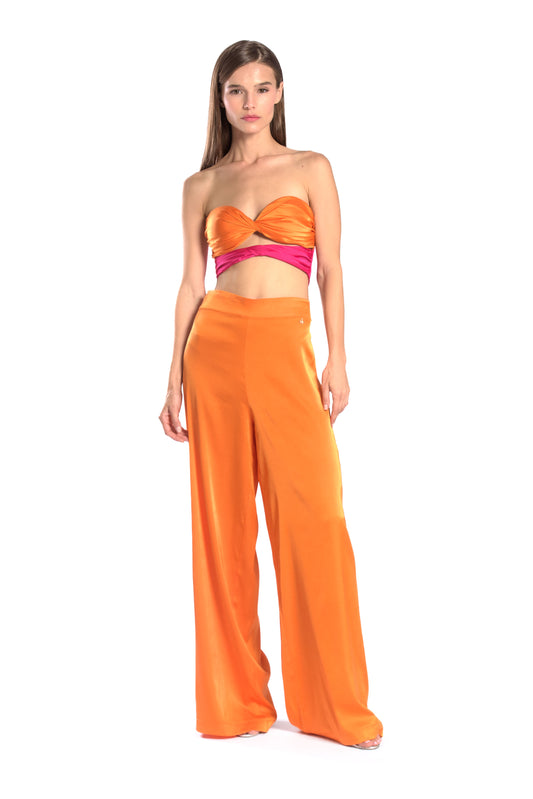 silk pants,firefly charm, side zipper,vibrant silk collection,mix and match,edgy style,luxury fashion,comfort and style,quality design,durable, orange pants