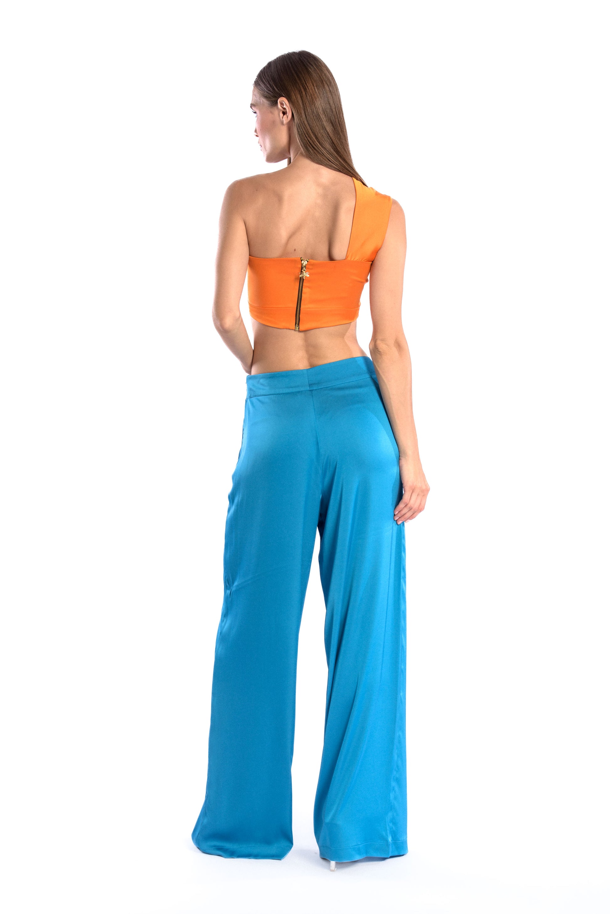 silk pants,firefly charm,side zipper,vibrant silk collection,mix and match,edgy style,luxury fashion,comfort and style,quality design,durable, blue pants