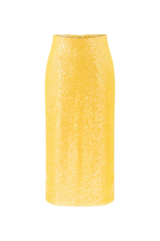 Midi sequins skirt - Yellow