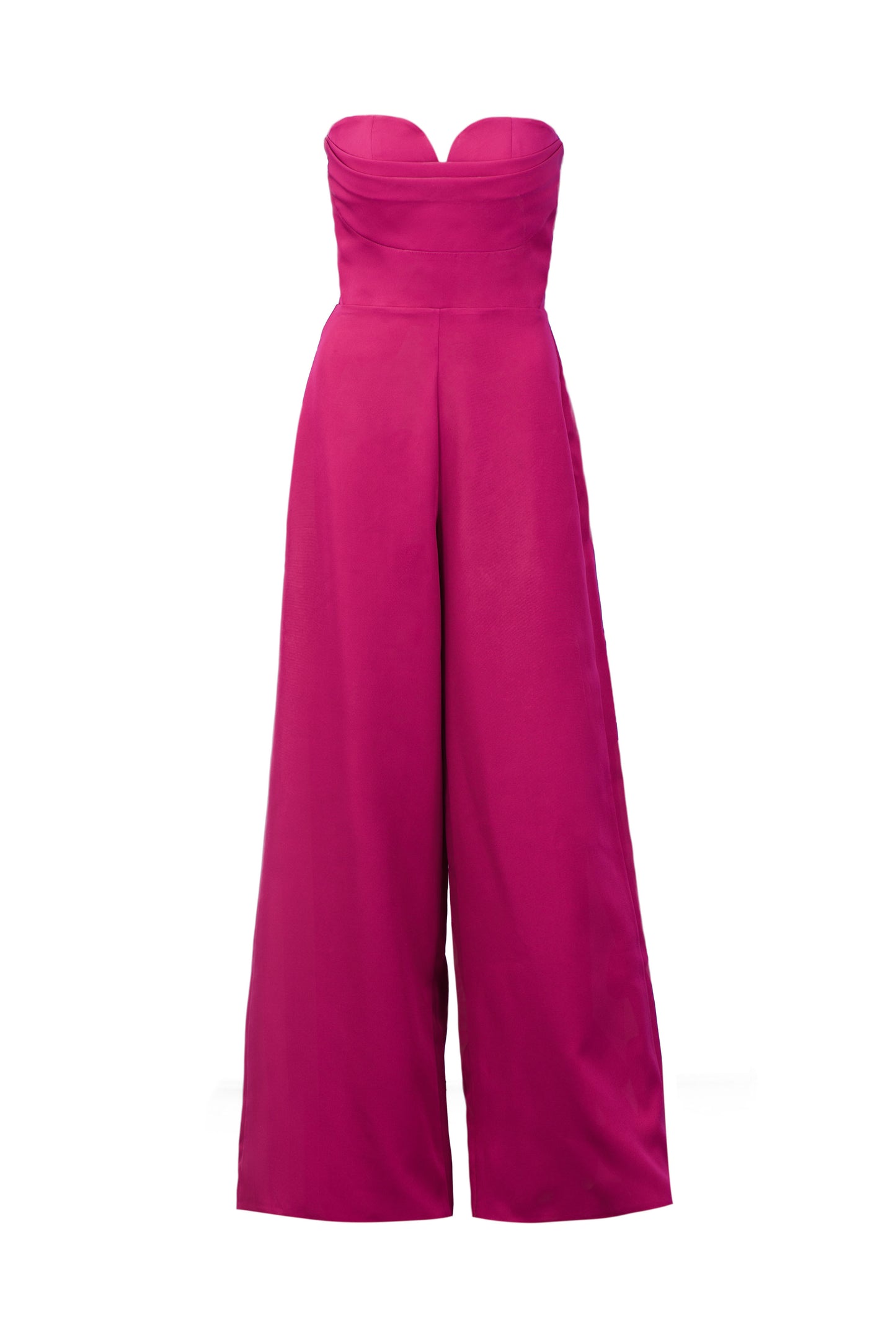 Draped crepe jumpsuit - Fuchsia